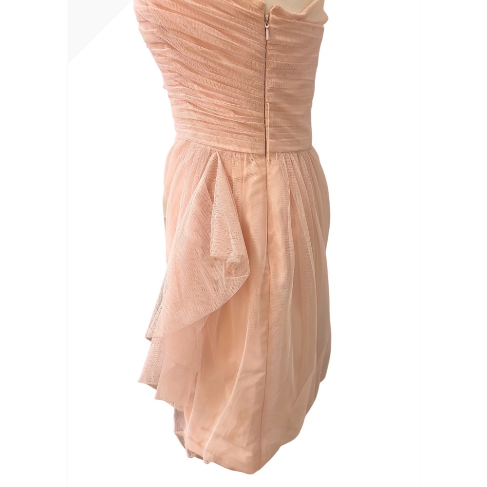 Vintage Vera Wang Pink Size 4 Tulle Ruched Illusion Cocktail Dress Formal - Picture 7 of 11